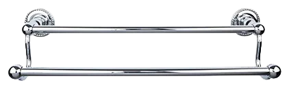 Edwardian Bath 24'' Double Towel Bar - Rope Backplate ED9PCF Polished Chrome