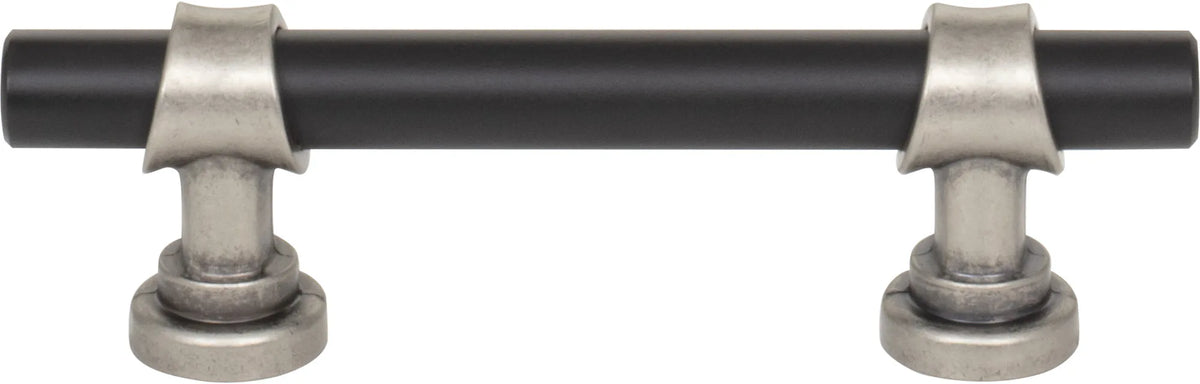Dakota Bit Pull 3 Inch Flat Black and Pewter Antique M2702