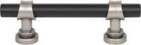 Dakota Bit Pull 3 Inch Flat Black and Pewter Antique M2702