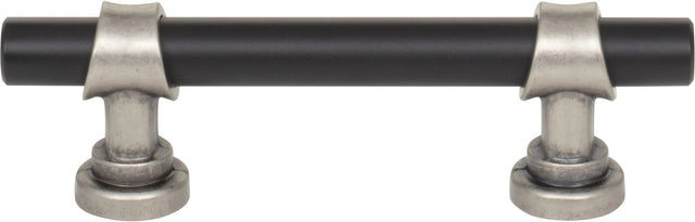 Dakota Bit Pull 3 Inch Flat Black and Pewter Antique M2702