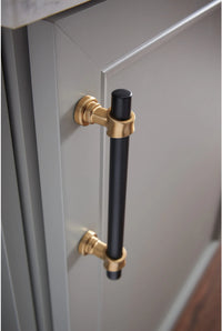 Dakota Bit Pull 6 5/16 Inch Flat Black and Honey Bronze M2728