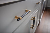 Dakota Bit Pull 8 13/16 Inch Flat Black and Honey Bronze M2752
