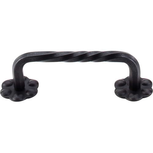 Normandy Thin Twist D-pull backplate 3 5/32'' cc M647 Patina Black