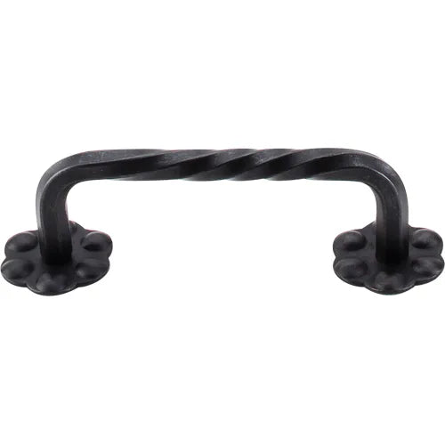 Normandy Thin Twist D-pull backplate 3 5/32'' cc M647 Patina Black