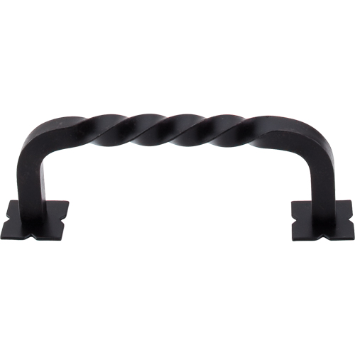 Normandy Twist D-pull backplates 3 3/4'' cc M713 Patina Black