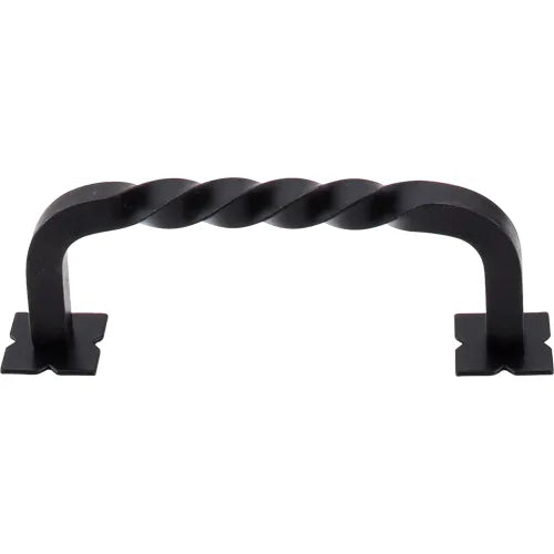 Normandy Twist D-pull backplates 3 3/4'' cc M713 Patina Black
