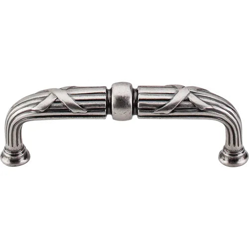 Edwardian Ribbon & Reed D-pull 3 3/4'' cc M935 Antique Pewter