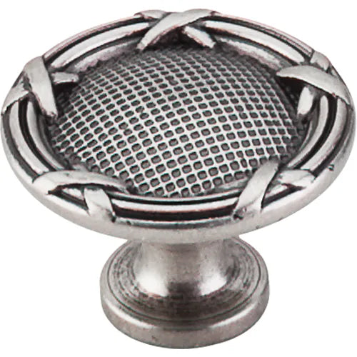 Edwardian Ribbon & Reed Knob 1 1/4'' M941 Antique Pewter