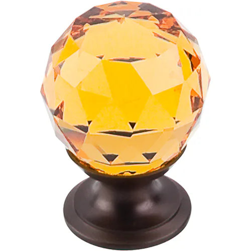 Amber Crystal Knob 1 1/8'' TK111ORB Oil Rubbed Bronze Base