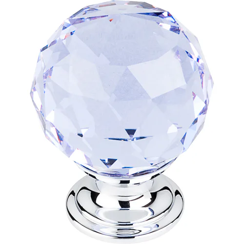 Light Blue Crystal Knob 1 3/8'' TK114PC Polished Chrome Base