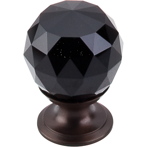Black Crystal Knob 1 1/8'' TK115ORB Oil Rubbed Bronze Base