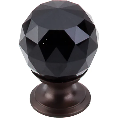 Black Crystal Knob 1 1/8'' TK115ORB Oil Rubbed Bronze Base