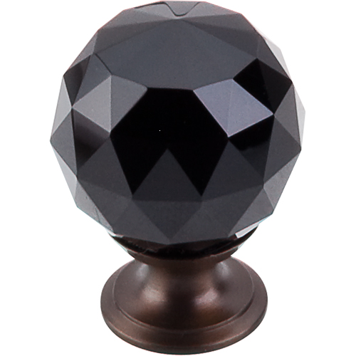 Black Crystal Knob 1 3/8'' TK116ORB Oil Rubbed Bronze Base