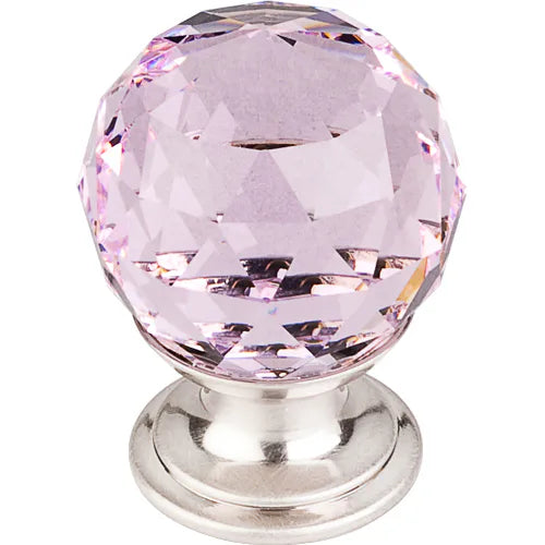 Pink Crystal Knob 1 1/8'' TK117BSN Brushed Satin Nickel Base