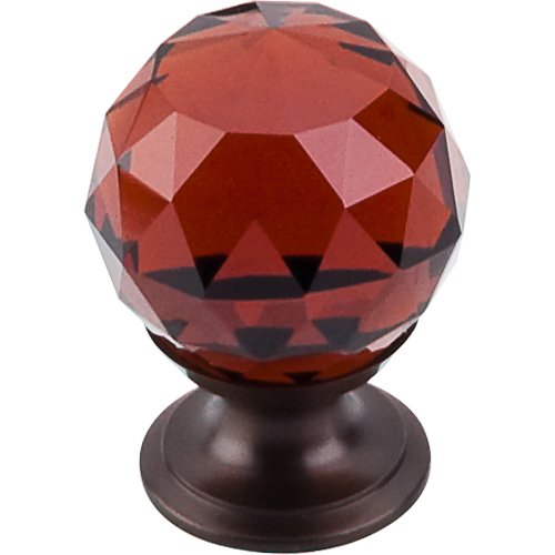 Wine Crystal Knob 1 1/8'' TK121ORB Oil Rubbed Bronze Base