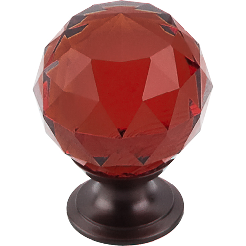 Wine Crystal Knob 1 3/8'' TK122ORB Oil Rubbed Bronze Base