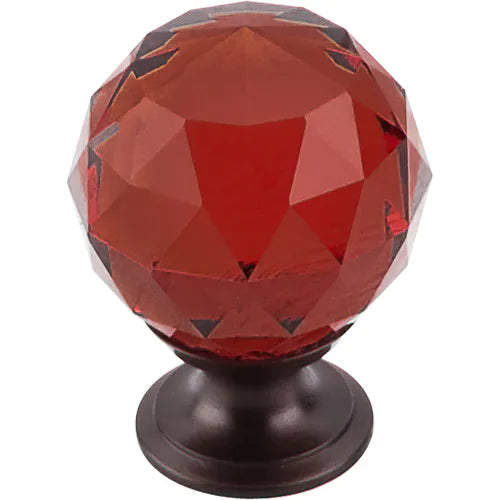 Wine Crystal Knob 1 3/8'' TK122ORB Oil Rubbed Bronze Base