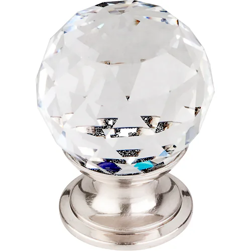 Clear Crystal Knob 1 1/8'' TK125BSN Brushed Satin Nickel Base