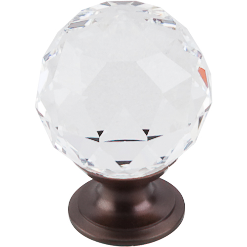 Clear Crystal Knob 1 3/8'' TK126ORB Oil Rubbed Bronze Base