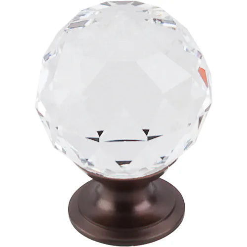 Clear Crystal Knob 1 3/8'' TK126ORB Oil Rubbed Bronze Base