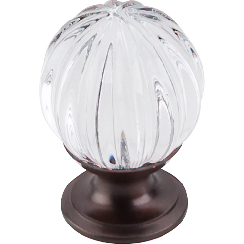 Clear Melon Crystal Knob 1 1/8'' TK127ORB Oil Rubbed Bronze Base