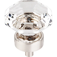 Clear Octagon Crystal Knob 1 3/8'' Base
