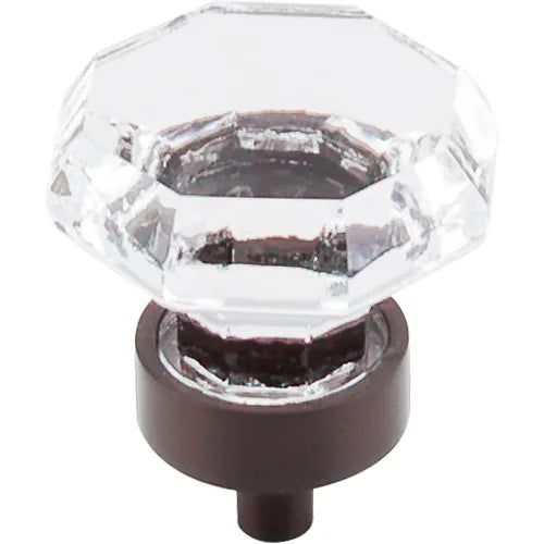 Clear Octagon Crystal Knob 1 3/8'' TK128ORB Oil Rubbed Bronze Base