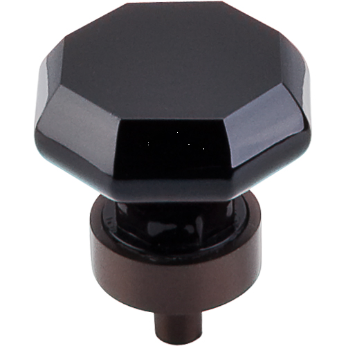 Black Octagon Crystal Knob 1 3/8'' TK137ORB Oil Rubbed Bronze Base