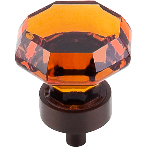 Wine Octagon Crystal Knob 1 3/8'' TK138ORB Oil Rubbed Bronze Base
