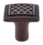 Trevi Square Knob 1 1/4 Inch in Patina Rouge TK174PAR