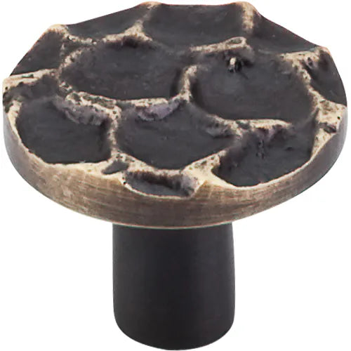 Cobblestone Round Knob Medium 1 3/8'' TK296BA Brass Antique