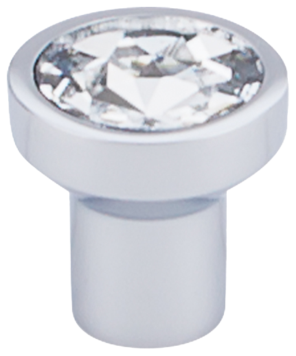 Barrington Wentworth Crystal Round Knob 1 1/8'' TK736PC Polished Chrome Base