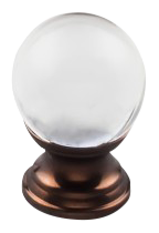 Serene Clarity Clear Glass Round Knob 1'' TK840ORB Oil Rubbed Bronze Base