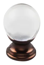 Serene Clarity Clear Glass Round Knob 1'' TK840ORB Oil Rubbed Bronze Base