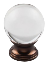 Serene Clarity Clear Glass Round Knob 1 3/8'' TK842ORB Oil Rubbed Bronze Base
