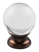 Serene Clarity Clear Glass Round Knob 1 3/8'' TK842ORB Oil Rubbed Bronze Base